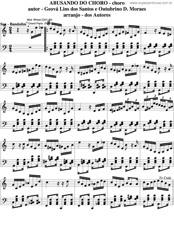 Partitura da música Abusando Do Choro v.4