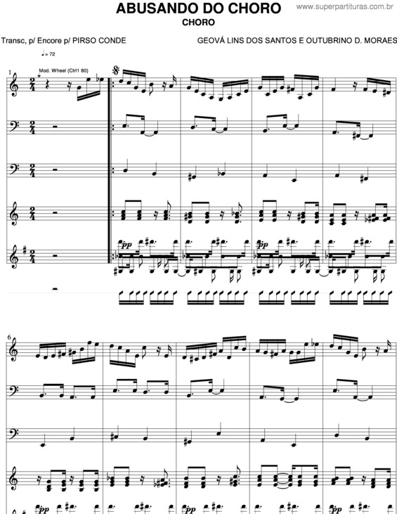 Partitura da música Abusando Do Choro