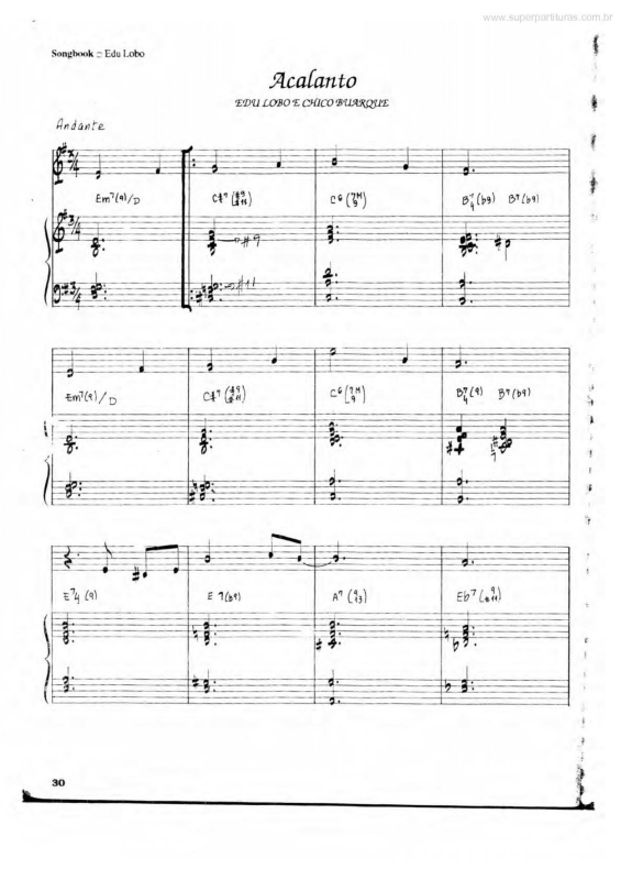 Partitura da música Acalanto v.4