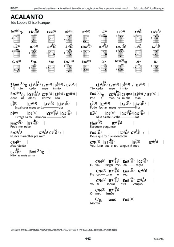 Partitura da música Acalanto v.8