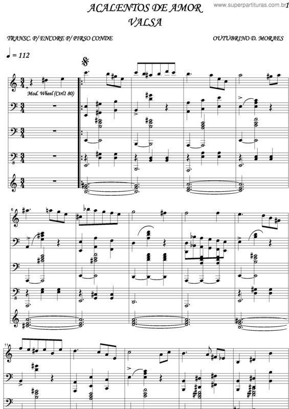 Partitura da música Acalentos De Amor v.2