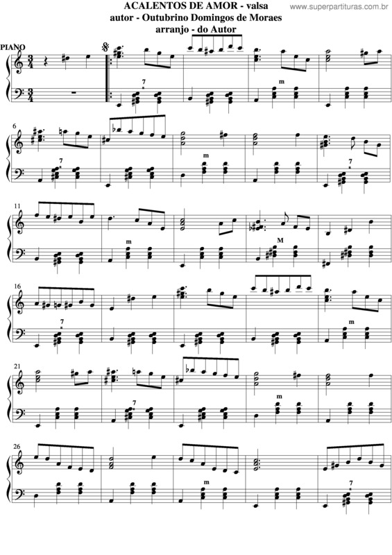 Partitura da música Acalentos De Amor v.3