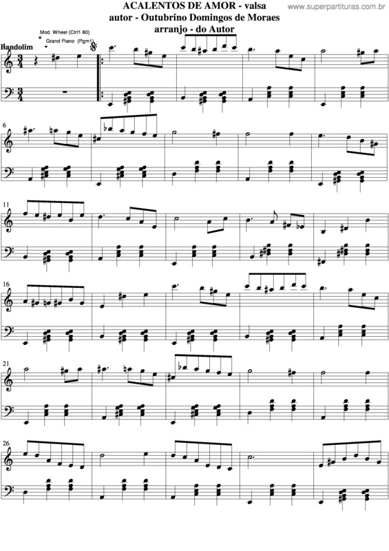 Partitura da música Acalentos De Amor v.5