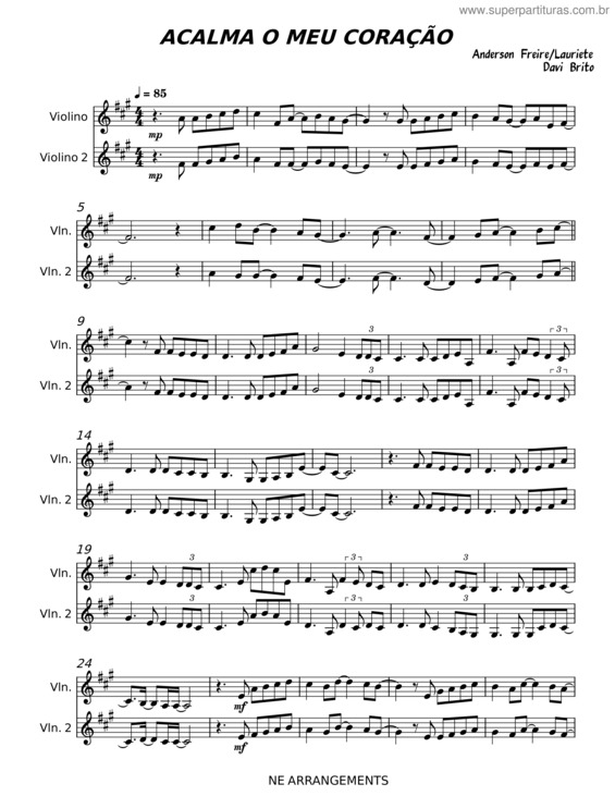 Partitura da música Acalma O Meu Coração v.4