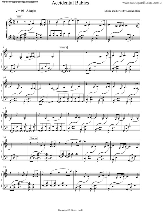 Partitura da música Accidental Babies