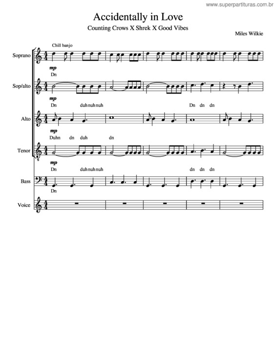 Partitura da música Accidentally In Love v.12