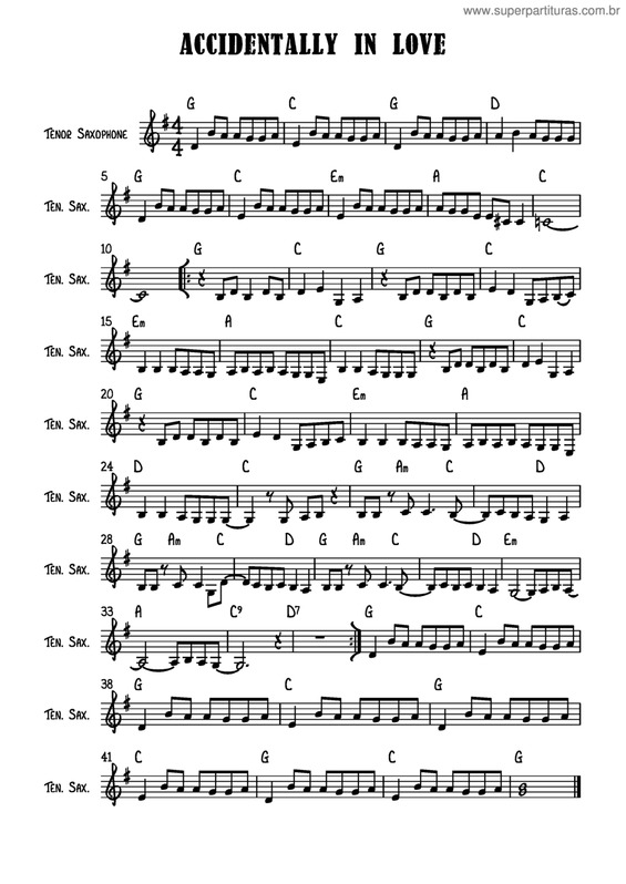 Partitura da música Accidentally In Love v.6