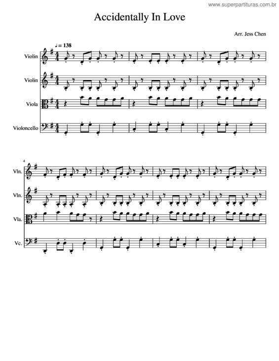 Partitura da música Accidentally In Love v.8