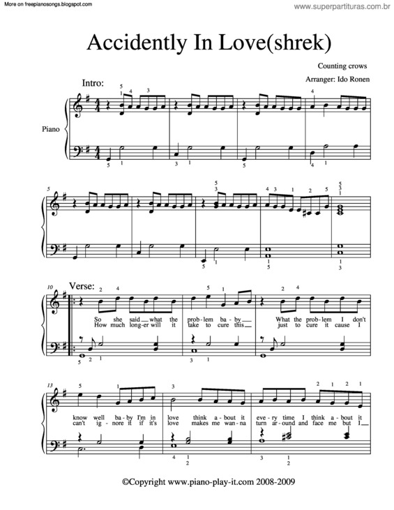 Partitura da música Accidently In Love