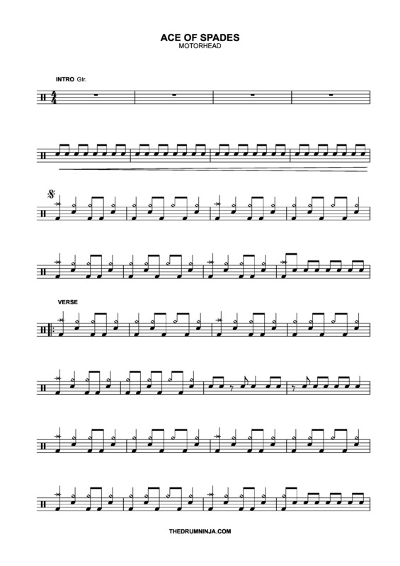 Partitura da música Ace Of Spades v.2