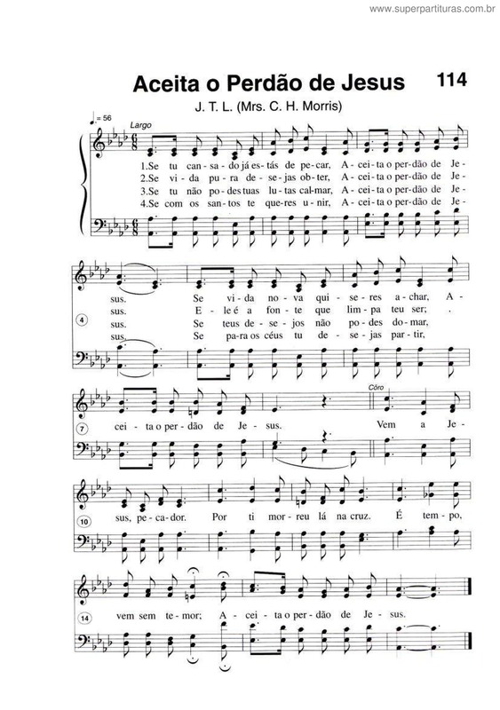 Partitura da música Aceita O Perdão De Jesus