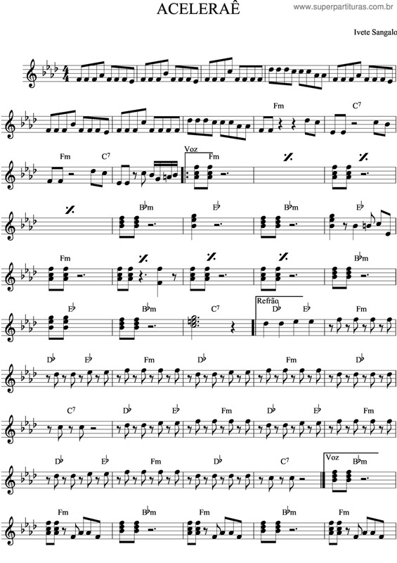 Partitura da música Aceleraê v.2