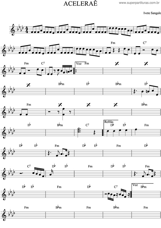 Partitura da música Aceleraê