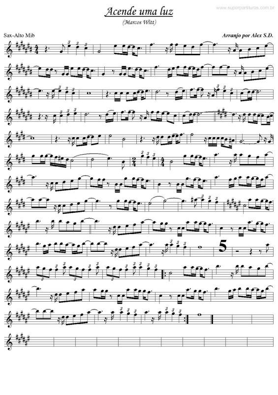 Partitura da música Acenda uma Luz v.2