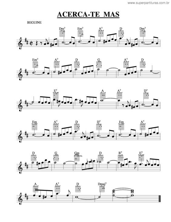 Partitura da música Acerca-Te Mas v.2