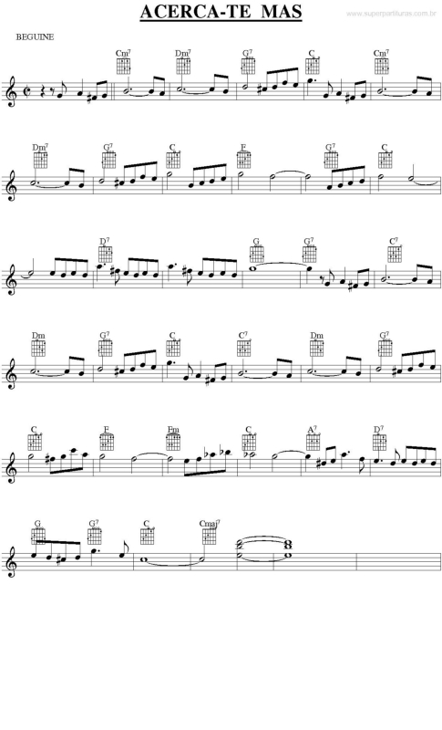 Partitura da música Acerca-te Mas