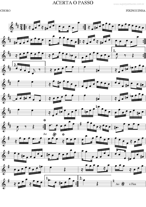 Partitura da música Acerta o passo v.2