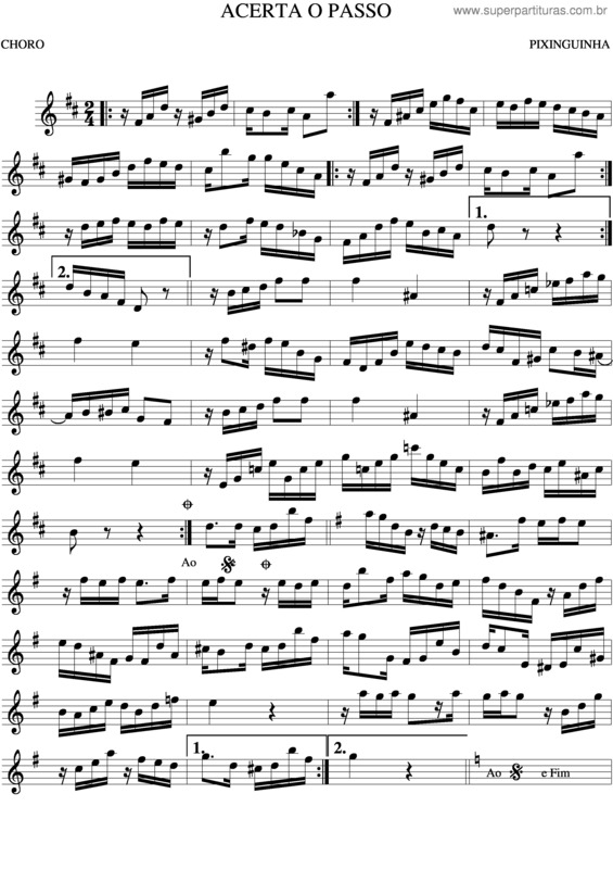 Partitura da música Acerta O Passo v.3