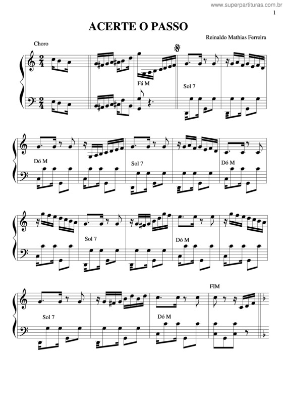 Partitura da música Acerte O Passo