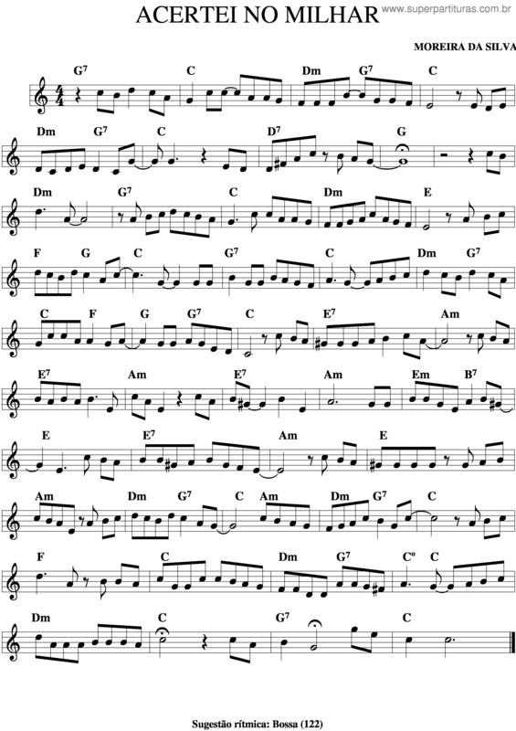 Partitura da música Acertei No Milhar