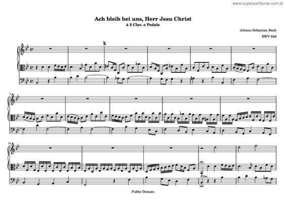 Partitura da música Ach bleib bei uns, Herr Jesu Christ