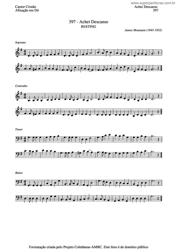 Partitura da música Achei Descanso v.2