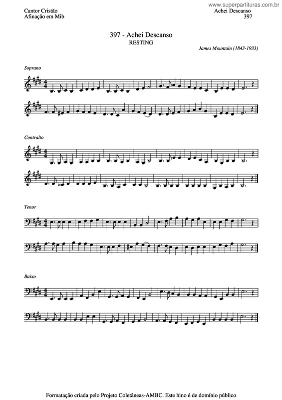 Partitura da música Achei Descanso v.4