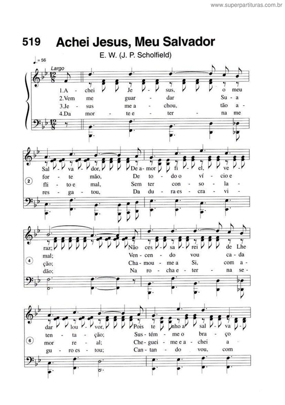 Partitura da música Achei Jesus, Meu Salvador