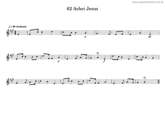 Partitura da música Achei Jesus v.3