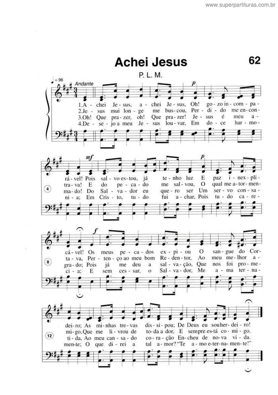 Partitura da música Achei Jesus