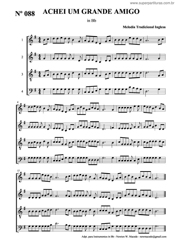 Partitura da música Achei Um Grande Amigo v.2