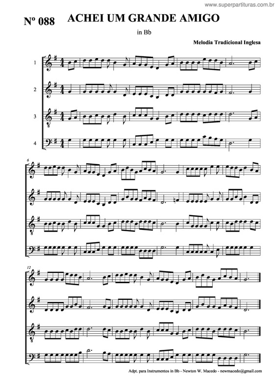 Partitura da música Achei Um Grande Amigo v.2