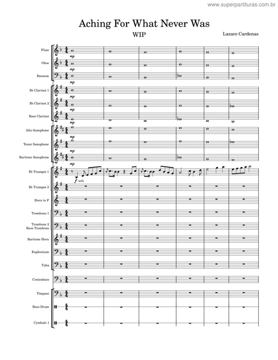 Partitura da música Aching For What Never Was