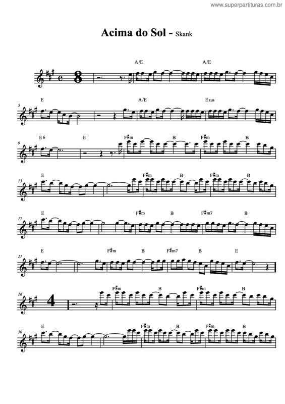 Partitura da música Acima Do Sol v.7