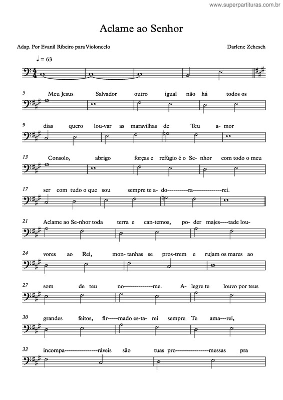 Partitura da música Aclame Ao Senhor v.10