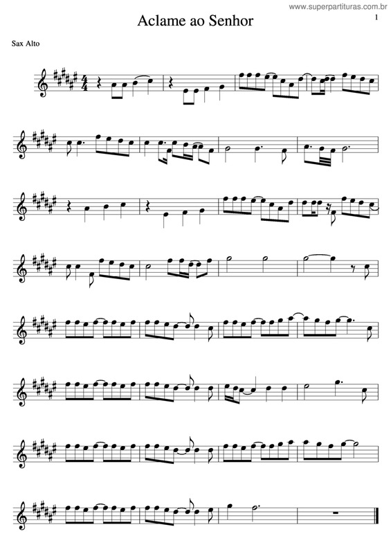 Partitura da música Aclame Ao Senhor v.13