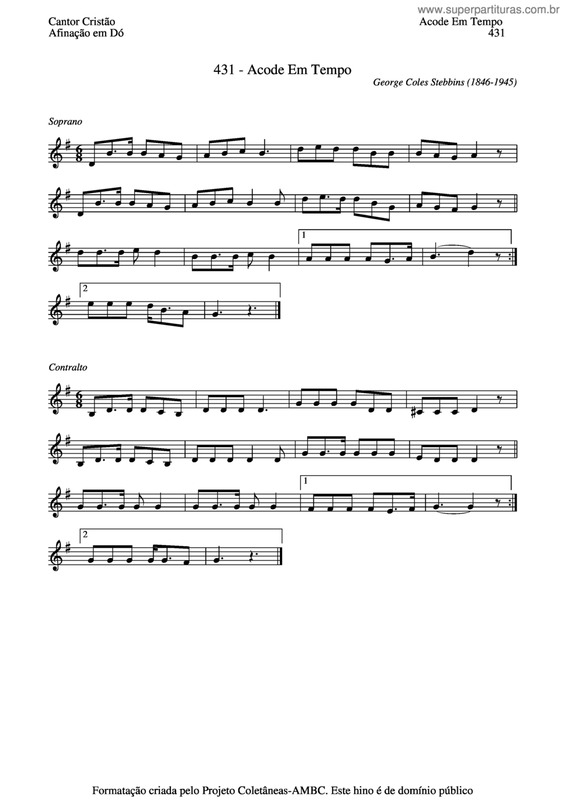 Partitura da música Acode Em Tempo v.2