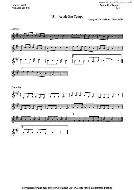 Partitura da música Acode Em Tempo v.3