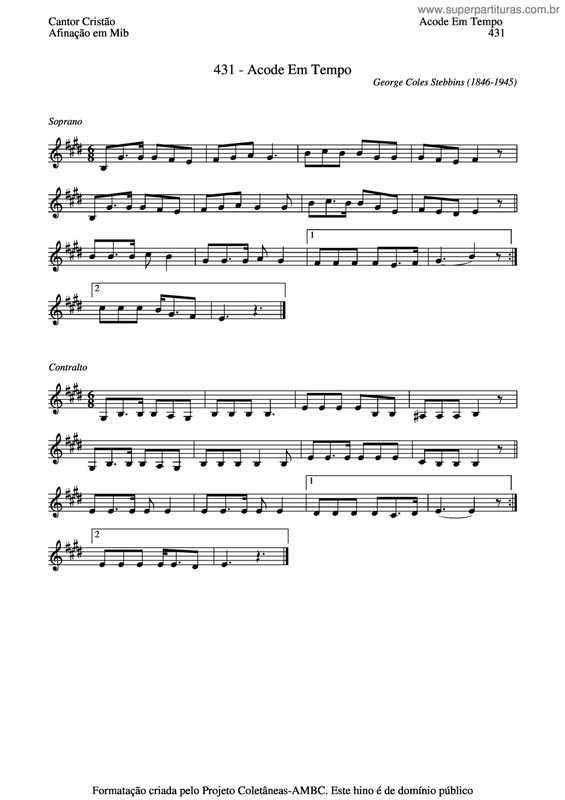 Partitura da música Acode Em Tempo v.4