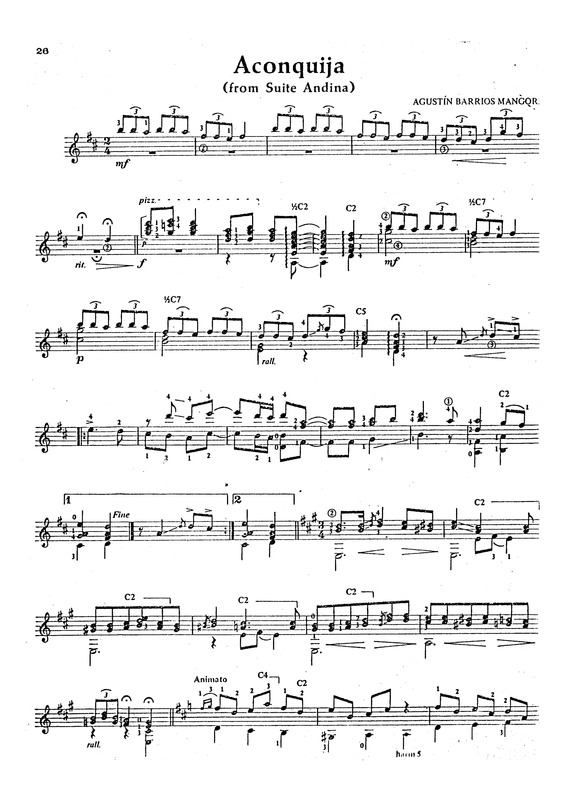 Partitura da música Aconquija