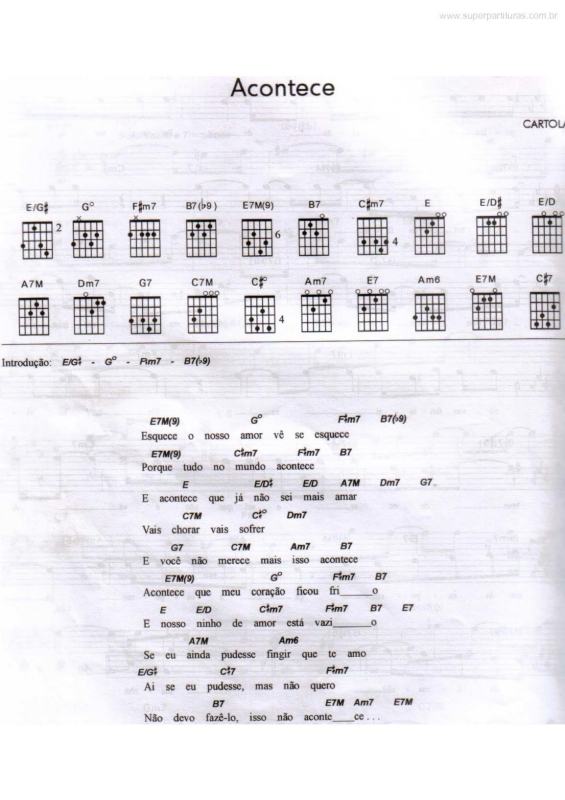 Partitura da música Acontece v.2