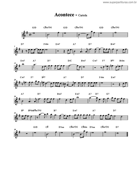 Partitura da música Acontece v.3