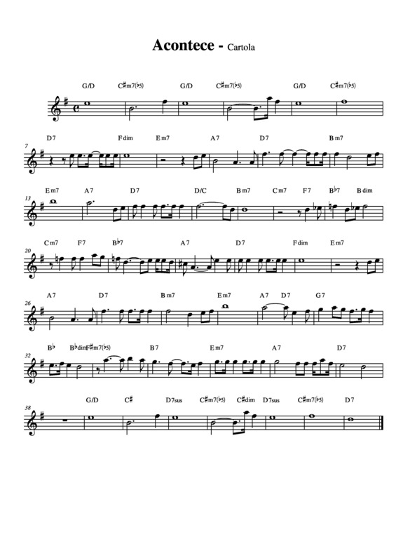 Partitura da música Acontece v.7