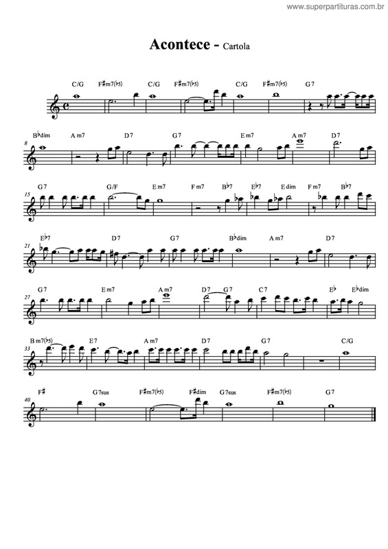 Partitura da música Acontece v.8