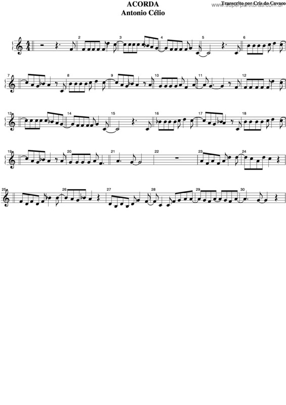 Partitura da música Acorda v.2