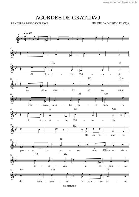Partitura da música Acordes De Gratidão Por  Frizarin