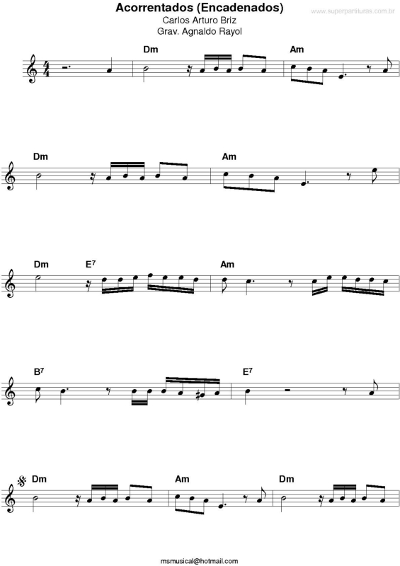 Partitura da música Acorrentados (Encadenados)