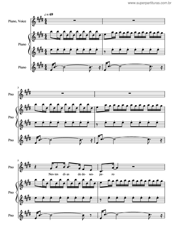 Partitura da música Acredito