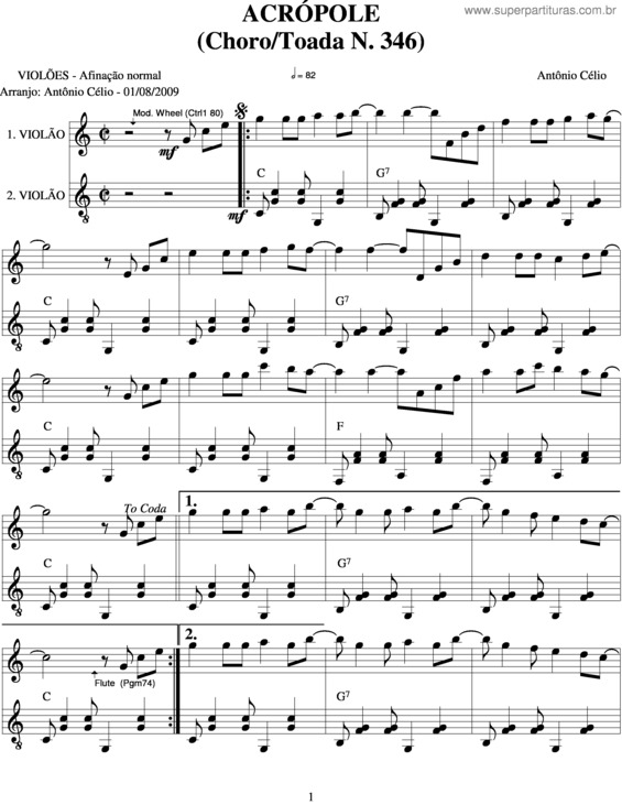 Partitura da música Acrópolen