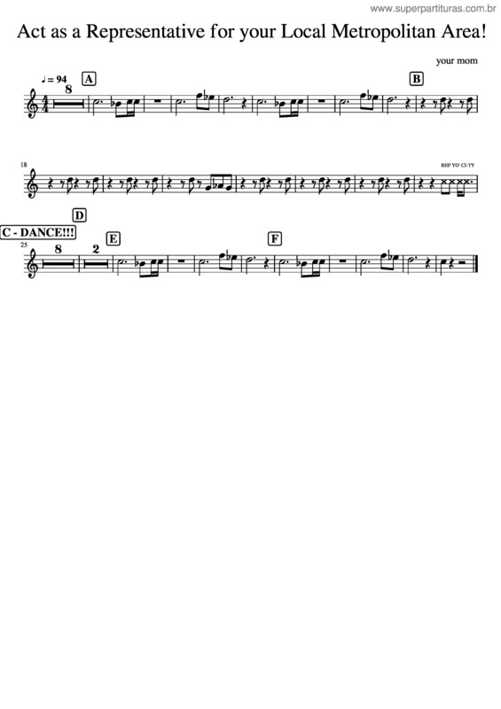 Partitura da música Act As A Representative For Your Local Metropolitan Area v.4